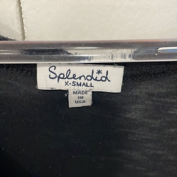 SPLENDID black maxi dress cap sleeve belt tie x small - Picture 8 of 12